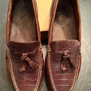 Sperry Men's Dark Brown Croc-Embossed Tassel Loafers